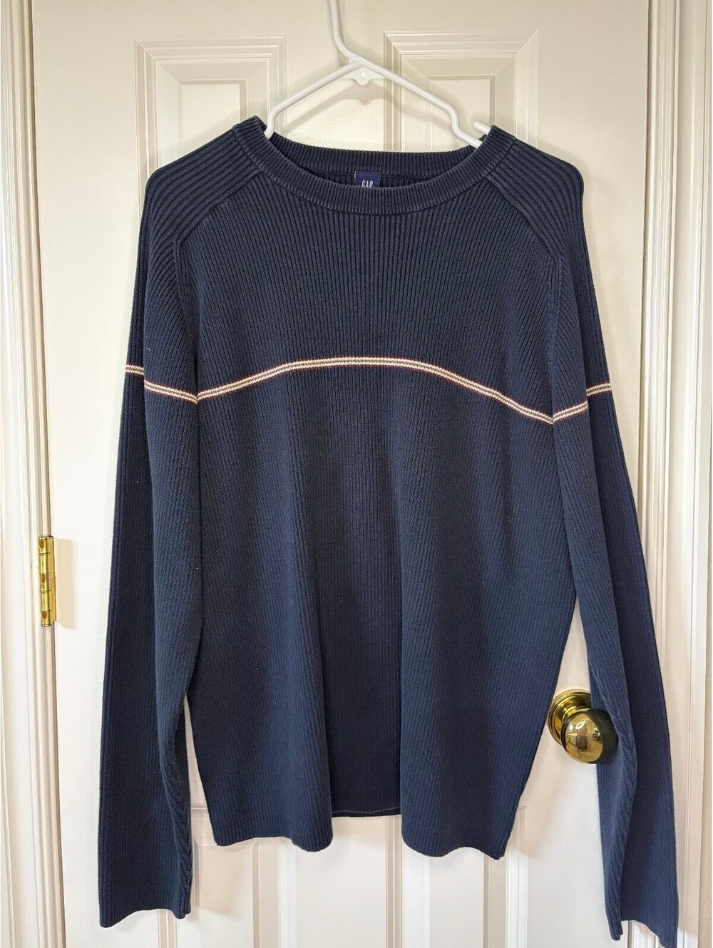 Vintage Y2K GAP Sweater, blue with stripe, size xl